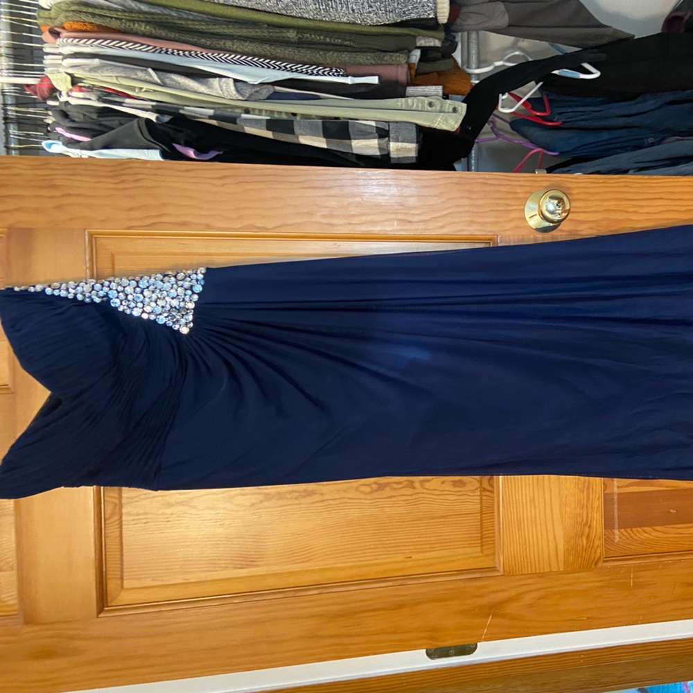Xcape size 10 navy blue prom dress